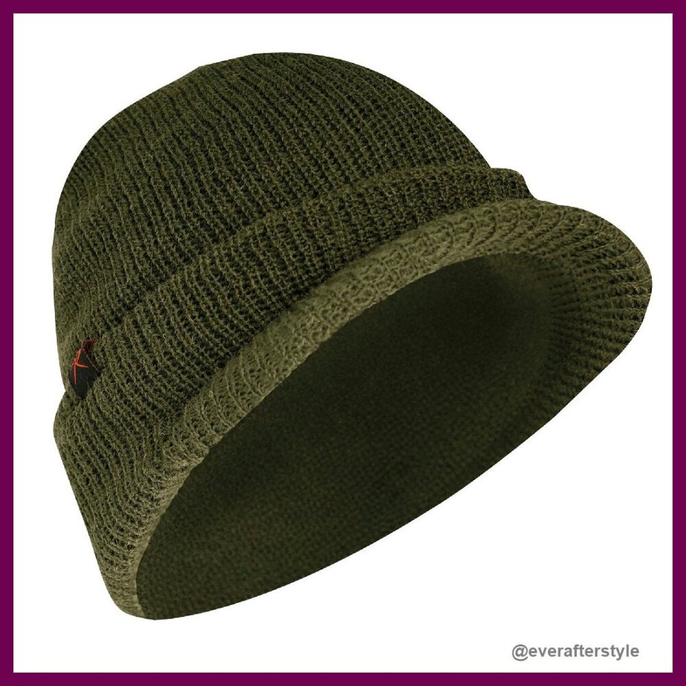 Wool Beanie Hat with Visor Classic Retro Winter Outdoor Activity Accessory
